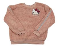 Staroružová trblietavá chlpatá mikina s Hello Kitty C&A