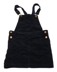 Tmavomodré manšestrové laclové šaty H&M