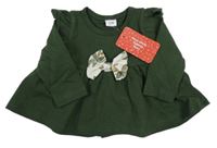 Nové - Khaki tunika s mašlí a volánky