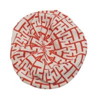 Bílo-červený vzorovaný pletený baret