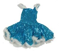 Kostým - Azurové třpytivé flitrové šaty s všitým body