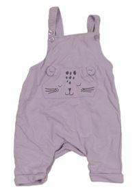 Lila teplákové na traké kraťasy s vreckom s mačkou Ergee