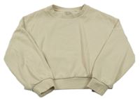 Béžová rebrované crop mikina Next