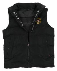 Černá šusťáková zateplená vesta s nášivkou Zavetti