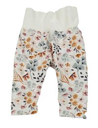 Bílé květované lehké tepláky