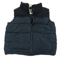 Tmavomodrá šušťáková zateplená vesta Primark