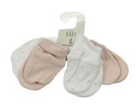 Nové - 4x rukavičky - 2x světlerůžové + 2x bílé se srdíčky George