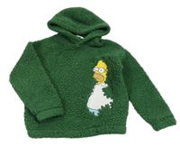 Zelená huňatá mikina s Homerem Simpsonem a kapucí H&M