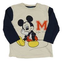 Béžovo-tmavomodré triko s Mickeym Disney