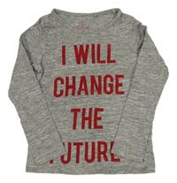 Sivé melírované tričko s nápisom Next