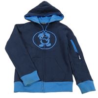 Tmavomodrá prepínaci mikina s potlačou a kapucňou TrollKids