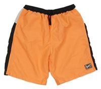 Neonově oranžovo-černo-bílé plážové kraťasy Primark