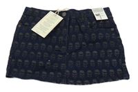 Nové - Tmavomodrá vzorovaná sukňa