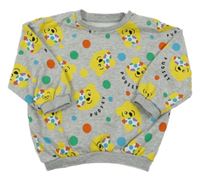 Sivá melírovaná bodkovaná á oversize mikina s Pudseym George