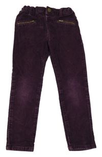 Slivkové menšestrové skinny nohavice so zipy F&F
