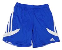 Modro-biele športové funkčné kraťasy s logom Adidas