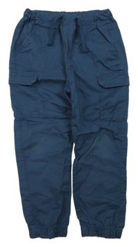 Tmavomodré plátěné cargo cuff kalhoty LC Waikiki