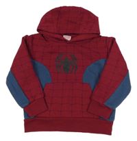 Vínovo-tmavomodrá mikina s pavoukem a kapucí - Spiderman Marvel