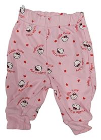 Růžové tepláky s Hello Kitty a srdíčky