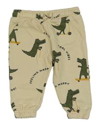Béžové tepláky s krokodýly F&F