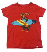 Červené tričko s králikom a surfom Peter Storm