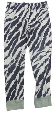 Sivo-smotanové vzorované pyžamové nohavice