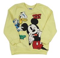 Svetložltá mikina s Mickeym a Donaldem Disney