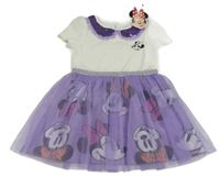 Bílo-fialové šaty s Minnie a tylovou sukní Primark