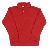 Červené úpletové polo tričko H&M