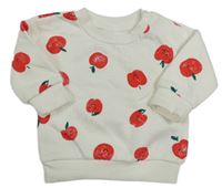 Biela mikina s jablky Primark