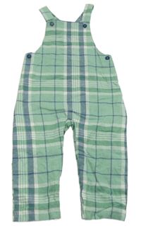 Zeleno-modré kostkované podšité laclové kalhoty Mothercare