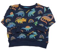 Tmavomodrá mikina s barevnými dinosaury Next