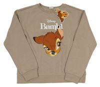 Nové - hnědá mikina s Bambim Disney