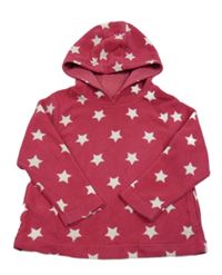 Ružová fleecová mikina s hviezdami a kapucňou zn. Next