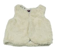 Smotanová kožušinová podšitá vesta Pocopiano