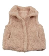 Svetloružová huňatá podšitá vesta St. Bernard