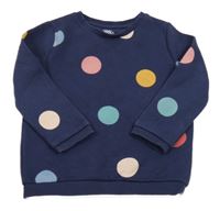 Tmavomodrá mikina s farebnymi bodky F&F