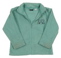 Zelená prepínaci fleecová mikina s autom Lupilu