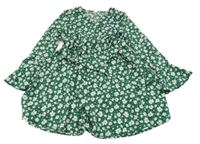 Zeleno-biele kockované ľahké šaty shein