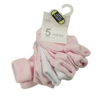 Nové - 5x růžovo-bílé ponožky dunnes 