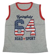 Šedé melírované tílko s číslem 