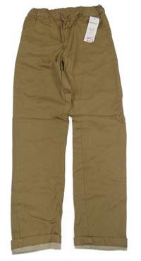 Nové - hnědé plátěné podšité kalhoty Pep&Co