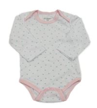 Biele vzorované body s růžovým lemem