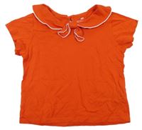 Červené tričko s golierikom H&M
