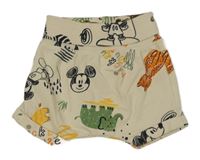 Smetanové kraťasy s Mickeym a zvířátky H&M