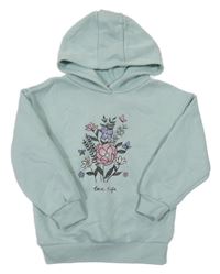 Zelená mikina s potlačou a kapucňou Primark