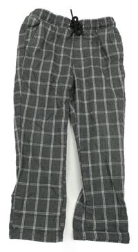 Sivo-biele kockované plátenné nohavice Denim Co.