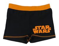 Čierne nohavičkové plavky s nápisem Star Wars