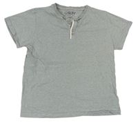Sivé pruhované tričko s gombíkmi Next