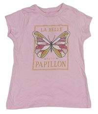 Ružové tričko s motýlom